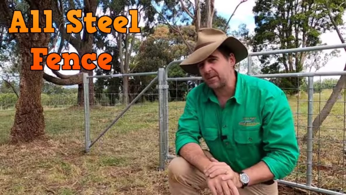 Image for all metal fence build using only hand tools