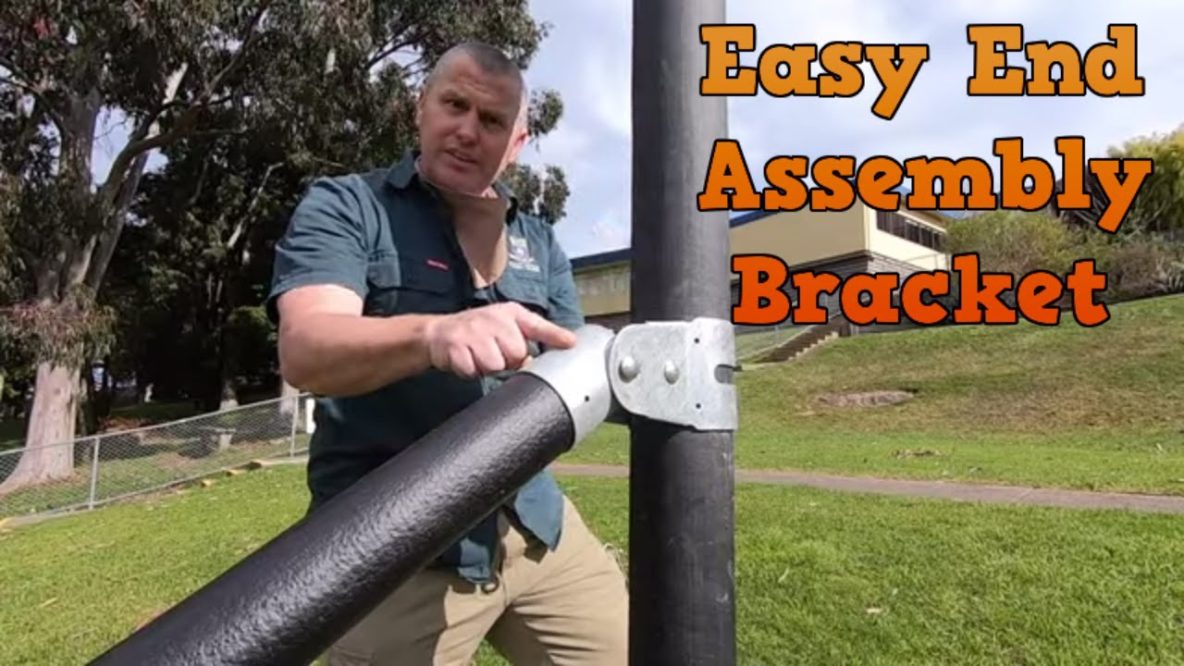 Image for the easiest end assembly install yet??? installing the woodshield system in a school vineyard.