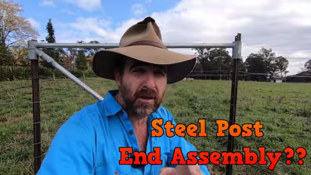 Image for how to use steel posts to make an end assembly fencestay kit review